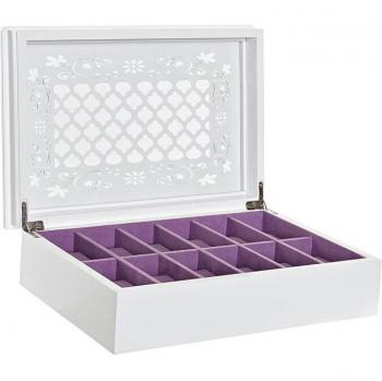Caja-Joyero Relojero MDF Cristal Blanco