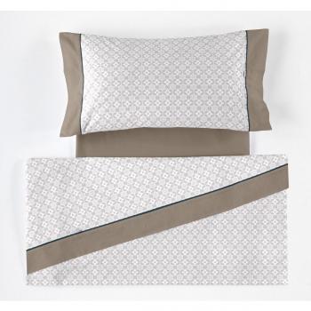 ES-Tela - Juego de sábanas Estampadas Dani Color Gris