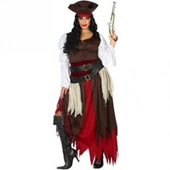 Disfraz de Pirata para Mujer Atosa - Incluye Vestido con Camisa, Cinturones y Gorro
