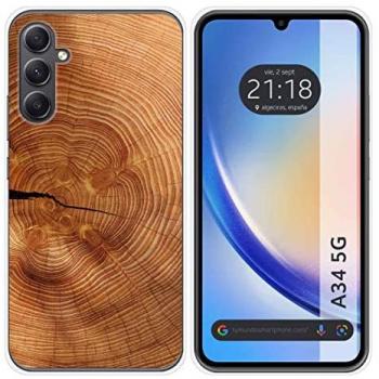 Funda de Silicona para Samsung Galaxy A34 5G con Diseño de Madera 04