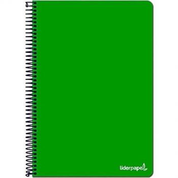 Cuaderno espiral liderpapel folio write tapa blanda 80h 60gr horizontal con margen color verde