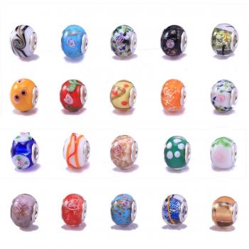 20 Mixed Murano Lampwork Glass Beads - fits Pandor Style Charm Bracelets