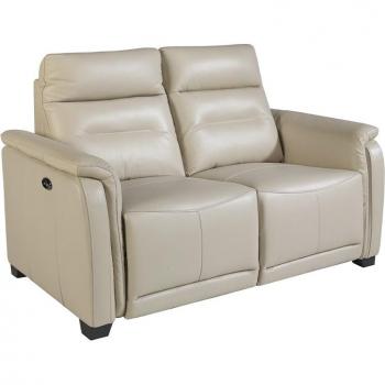 Sofá 2 plazas relax en piel ANGEL CERDÁ 6157C, Gris Taupe, Piel, 155 x 92 x 97 cm