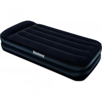 Bestway 67401 Cama de Aire Hinchable Individual con Bomba de Aire Eléctrica Incorporada, Negro, 191 x 97 x 46 cm