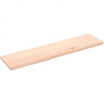 Estante de pared de madera maciza de roble tratada 160x40x(2-4) cm, colores natural, marrón claro y marrón oscuro, mueble de almacenaje para oficina, estudio y dormitorio