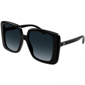 Gucci Square Oversized Sunglasses with Metal GG Logo, Black female, Size: 55 MM