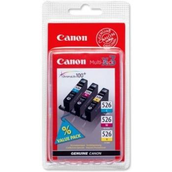 Cartucho de Tinta Canon CLI-526 Multipack Original - Amarillo, Cian, Magenta - Compatible con PIXMA iP4950, iX6550, MG5350, MG6150, MG6250, MG815