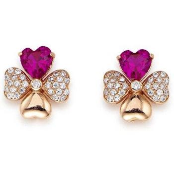 Pendientes Amen Quadricuore Con Circonitas De Colores Rosa