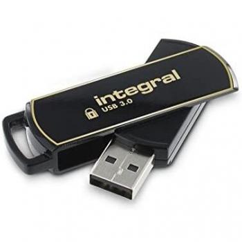 Integral 64GB Secure360 256-Bit Software Encrypted 3.0 USB Secure Flash Memory Drive - Working & Encrypted Dual Partition, Intelligent Password Attack Protection & 360 degree rotating casing