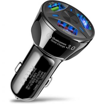 Cargador USB para coche TKEY de carga rápida 3.0 y 4.0, adaptador universal de 18W con 3 puertos para móviles Samsung S10, iPhone 11 y 7