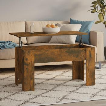 Smoked Oak Coffee Table 101x49x52 cm Engineered Wood