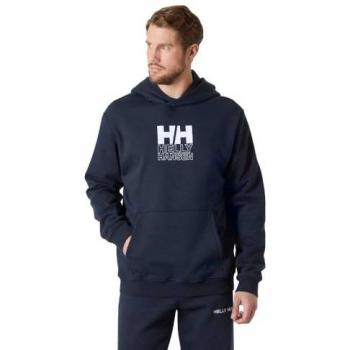 Helly Hansen Men's Cotton Fleece Graphic Hoodie - Navy Blue - XL