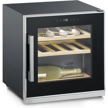 Vinoteca Severin WKS 8892 para 14 botellas, 43 L, Temperatura ajustable de 5° a 20°C, Nivel de ruido 38 dB(A), Pantalla táctil exterior, Estantes de