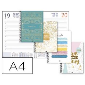 Agenda espiral Liderpapel Perissa A4 2019 día página papel 80g 5751-884575E