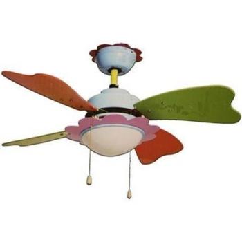 Orbegozo CC 62075 - Ventilador de techo con luz, 3 velocidades, aspas de colores, 75 cm de diámetro, 50 W de potencia, multicolor