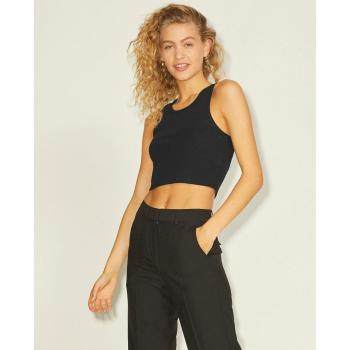 Camiseta de canalé para mujer Jack & Jones 12200401-Neg en color negro