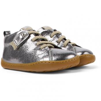 Camper Peu Grey Smooth Leather Velcro First Walkers Size 21
