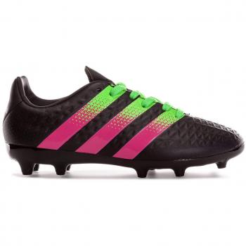 adidas Boys Junior Boys ACE 16.3 FG Football Boots in Black Green - UK 3.5