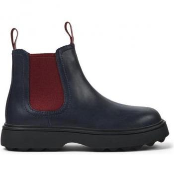 Botas de niños de piel con elásticos en azul marino