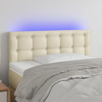 Cabecero crema LED 80x5x78/88 cm en cuero sintético