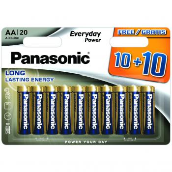 Pilas Alcalinas AA Panasonic Everyday Power 20 Unidades (10+10 Gratis)