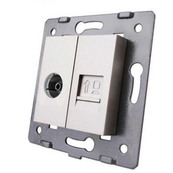 LEDBOX Mecanismo de empotrar TV + Red RJ45, gris