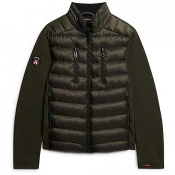 Superdry Men's Storm Hybrid Softshell Jacket - Army Khaki, Size M, Sustainable Recycled Polyester