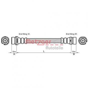 Metzger 4112336 Tubo flexible de frenos