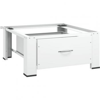 Elevated Washing Machine Stand with Storage Drawer - White
