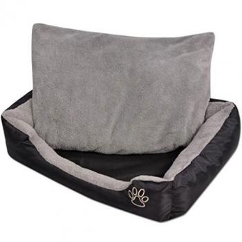 vidaXL Cama para Perro con cojÃƒ­n Acolchado Talla L Negra