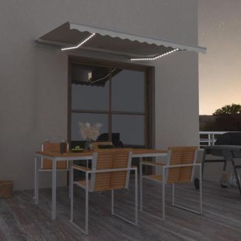 Toldo Retráctil Manual con LED 350x250 cm Crema