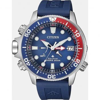 Reloj Citizen Eco-Drive Promaster Aqualand BN2038-01L de Buceo con Sensor de Profundidad para Hombre, Correa de Caucho Azul, Diámetro 46 mm