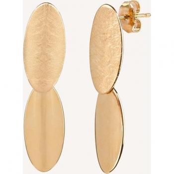 Pendientes Textures oval doble en oro 18 Kt - Vidal & Vidal