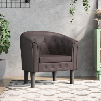 Sillón de cuero sintético marrón Cabriolet Vidaxl