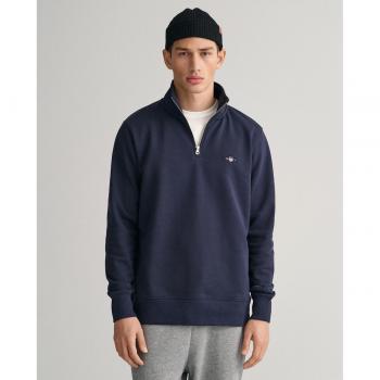 Sudadera Gant Shield Half Zip Sweat para hombre en color azul marino con cuello alto y logo Regular Shield