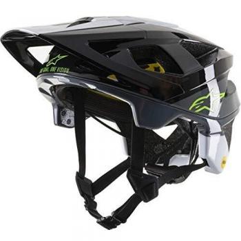 Alpinestars Vector Tech MIPS-Casco Negro, Blanco, Gris frío Brillante, Unisex, Pilot Black White Co, S