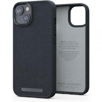 Funda Njord Suede Comfort+ para iPhone 14 Plus - Negro, Compatible con MagSafe, 2 en 1