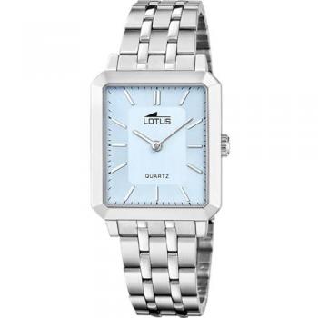 Reloj Lotus 18980/2 Azul Mujer, Reloj de mujer Square Series de acero plateado