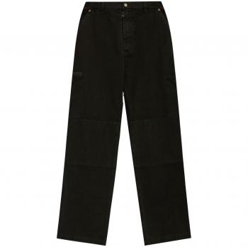 Mm6 Maison Margiela Men's Wide Leg Cotton Trousers in Black | Size Medium | SH0KA0029S78548900