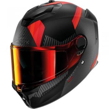 Casco Integral Shark Spartan GT Pro Dokhta Carbono Mate, Negro Rojo, Talla 2XL