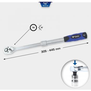 Llave de impacto telescópica 1/2 con palanca reversible KS TOOLS BT022992