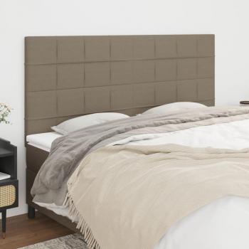 Cabeceros de tela gris taupe 4 unidades 100x5x78/88 cm