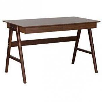 Escritorio Beliani Sheslay 120 x 70 cm madera oscura con 2 cajones para oficina en casa multiusos