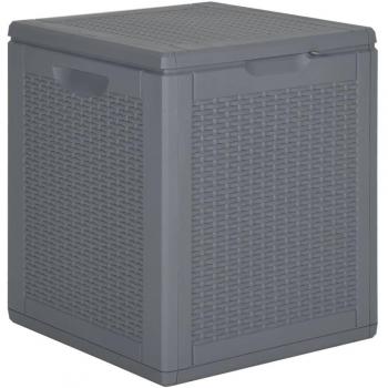 vidaXL Garden Storage Box Grey PP Rattan 90 L