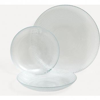 Vajilla de 18 piezas Andra La Mediterránea para 6 servicios en color transparente