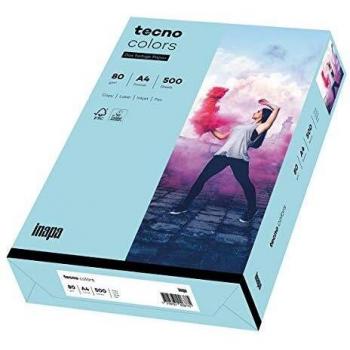 Papel Multifuncional Tecno® Colors A4, 80 g/m², Color Medio Azul, Pack de 500 Hojas