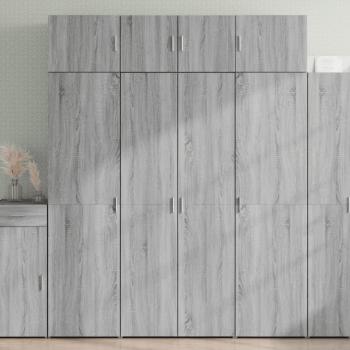 Gabinete Sonoma de Madera Ingeniería Gris 80x42,5x225 cm en Aglomerado