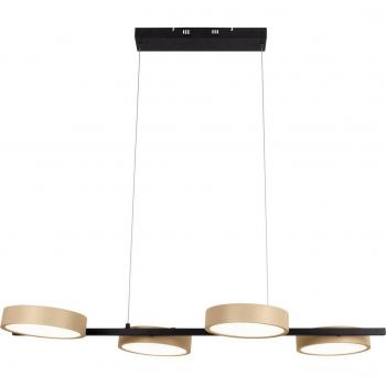 Lámpara Colgante LED Tessa Negro/Beige 110cm con Touchdim CCT y 4 Luces