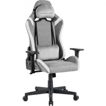 Mars Gaming MGC-Pro Fabric Silla Gaming Transpirable, Profesional, Acabado Fabric, Reposabrazos 2D, Respaldo Reclinable 135°, Cojines Lumbar y Cervical