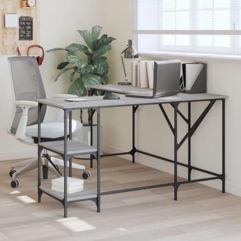 Escritorio de Madera Multicapa Gris Sonoma 139x139x75 cm